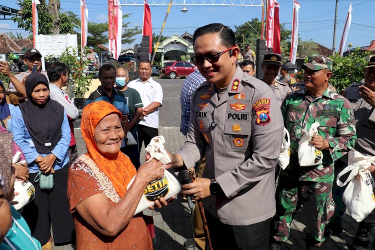 Polres Magetan Kembali Gelar Gerakan Pangan Murah di 4 Kecamatan Warga Full Senyum