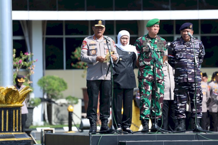 Polda Jawa Timur Gelar Apel dan Doa Bersama Forkopimda dan Puluhan Ormas Untuk Jogo Jatim