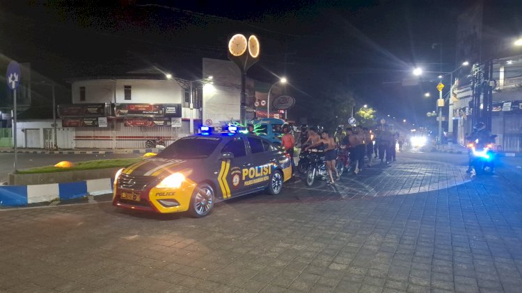 Patroli Pleton Siaga Polres Pasuruan Kota Amankan 14 Motor Diduga Balap Liar