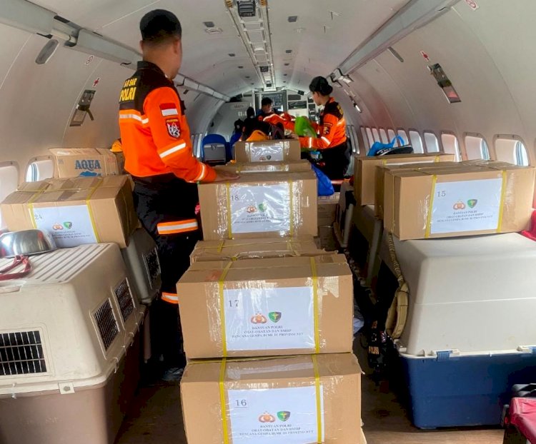 Terus Bergerak Cepat, Polri Kembali Kirim K9, Obat-obatan dan 3,4 Ton Bantuan ke NTT